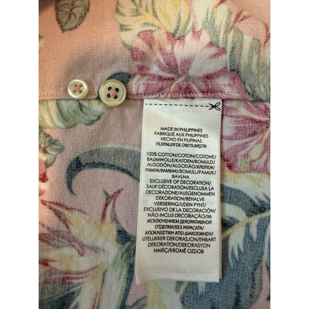 Ralph Lauren Shirt Men’s XL Pink Tropical Hawaiian Floral Button Front Cotton - Picture 11 of 12